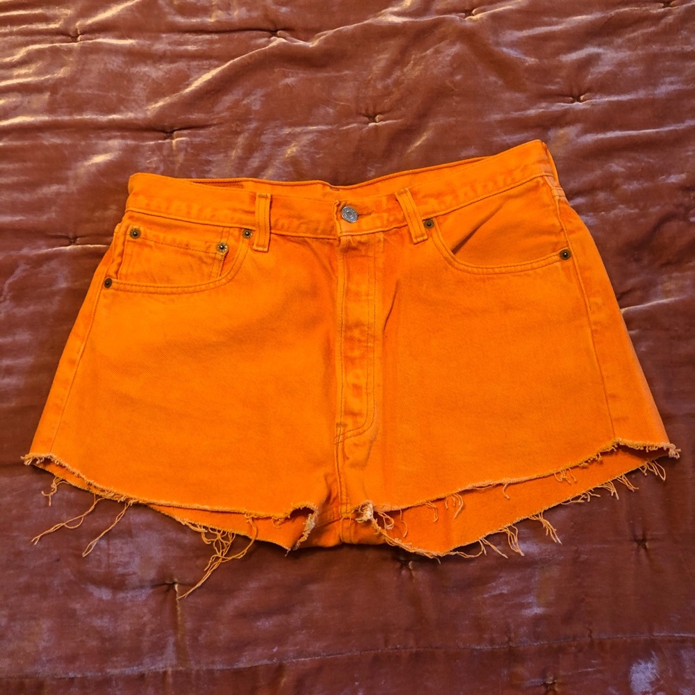 Levis Orange Label Orange Cut Offs